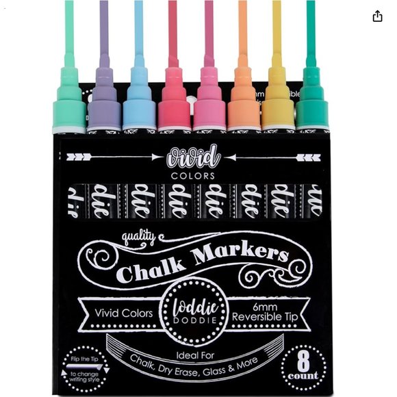 Loddie Doddie Liquid Chalk Markers for Chalkboard Pens 2 sets of 8 - Picture 7 of 9